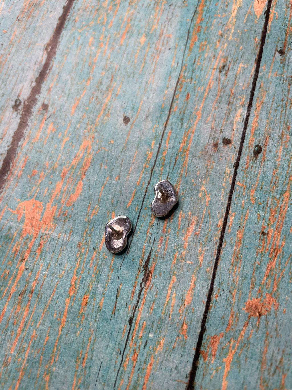 Handcrafted Sterling Silver & Multi Stone Inlay Stud Heart Earrings