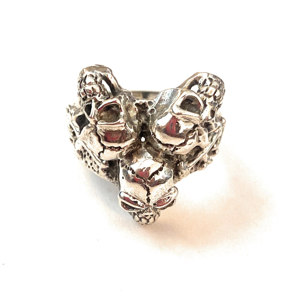 Handmade Sterling Silver Skull Ring Size 10