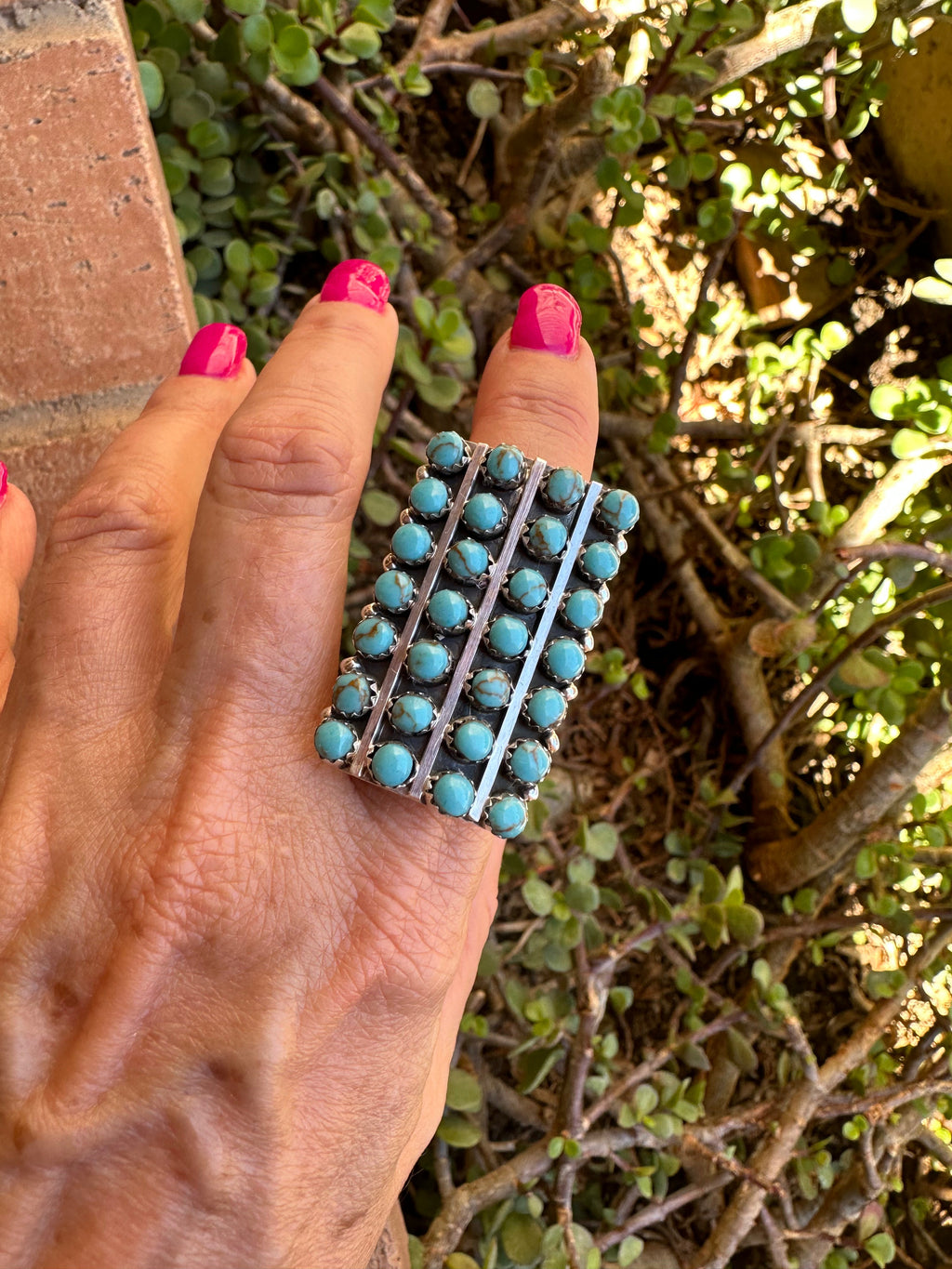 Handcrafted Sterling Silver & Kingman Turquoise Snake Eye Ring