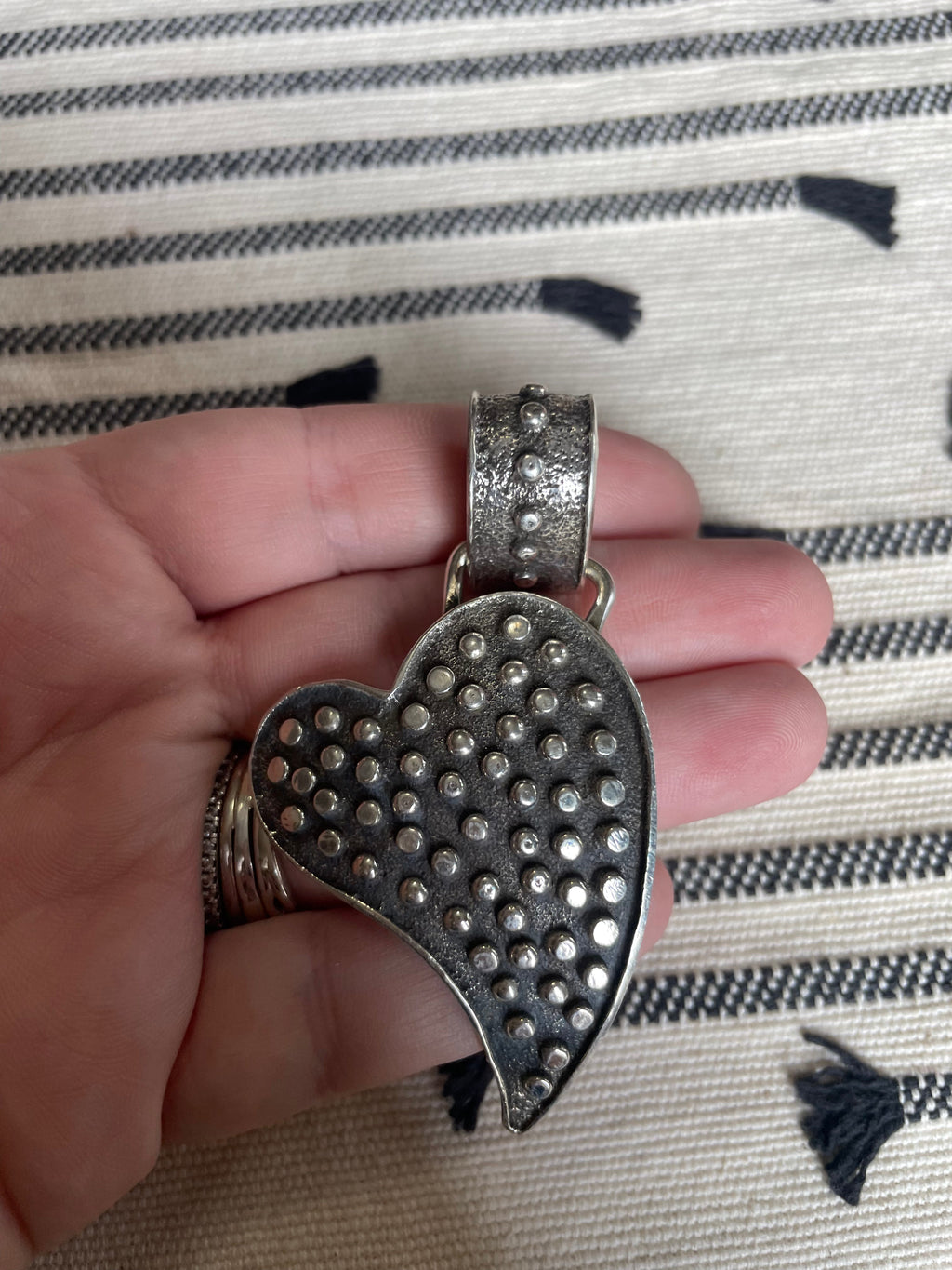 Handcrafted Sterling Silver Heart Pendant Signed