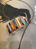 Handcrafted Sterling Silver & Multi Stone Cobblestone Cuff Bracelet
