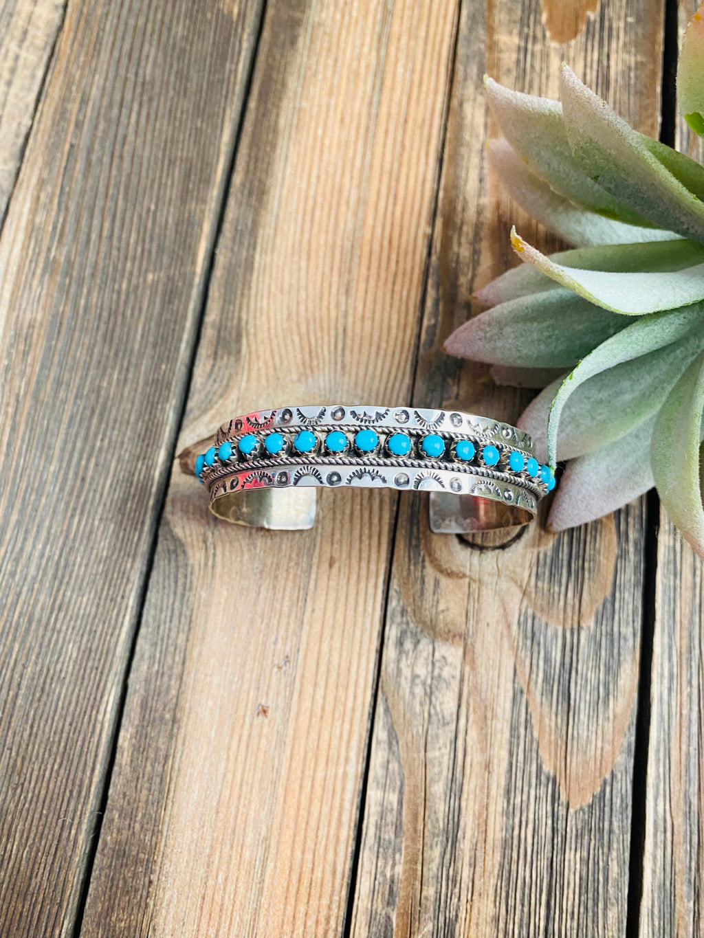 Handcrafted Turquoise & Sterling Silver Cuff Bracelet