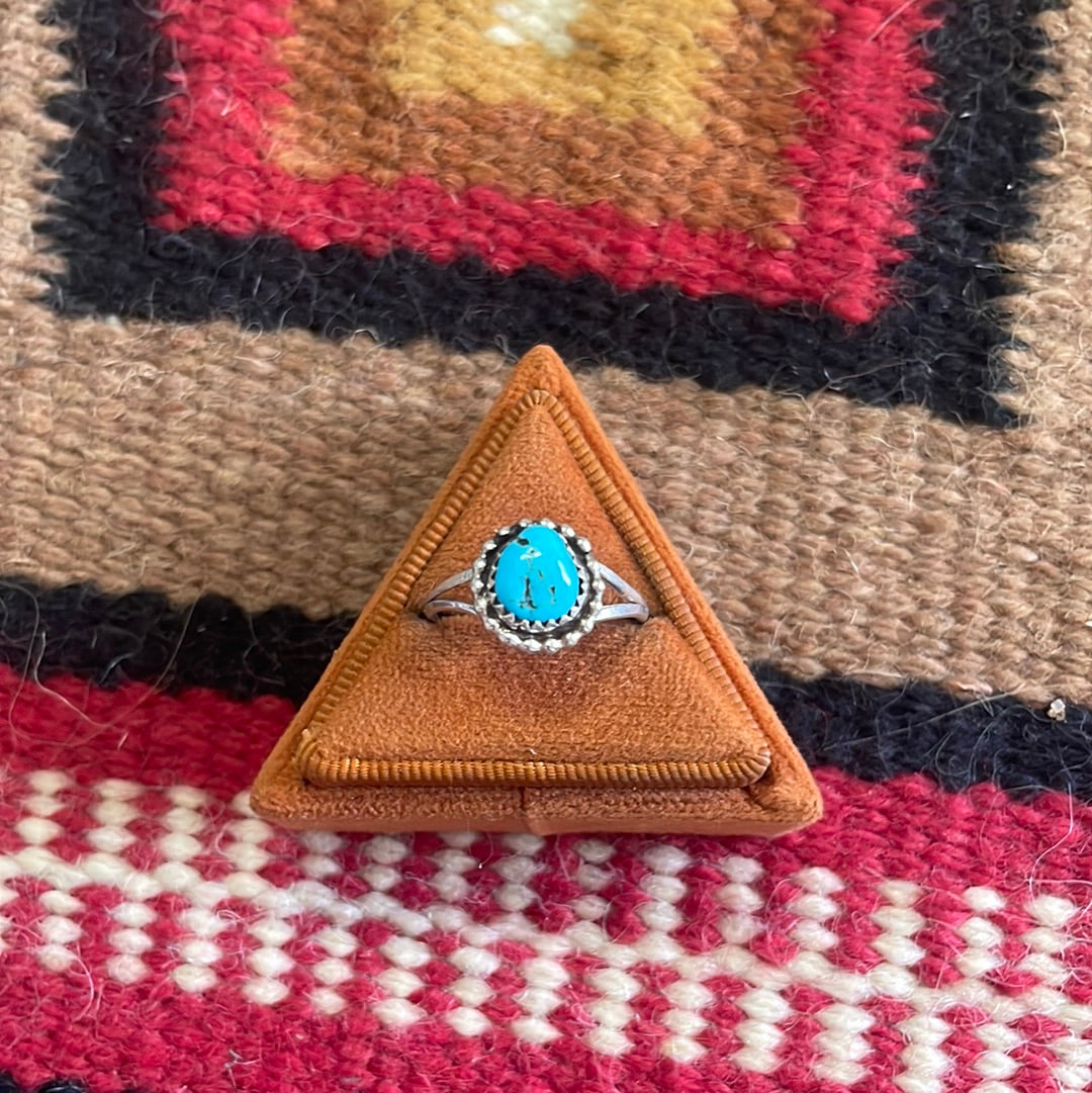 Handcrafted Single Stone Turquoise Sterling Silver Ring