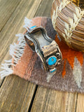 Old Pawn Vintage Handcrafted Kingman Turquoise & Sterling Silver Watch Cuff