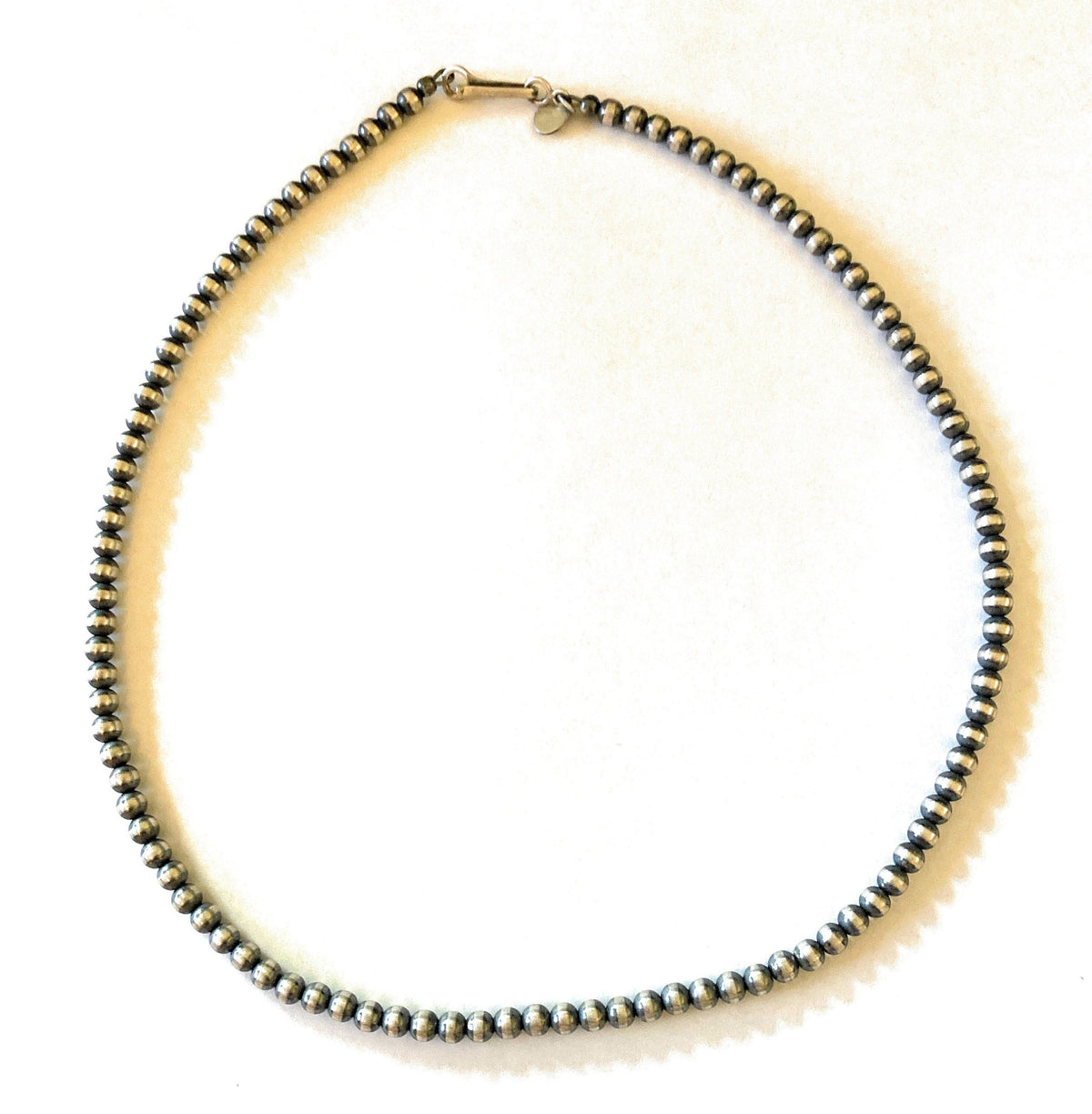 5mm Sterling Silver Pearl Style Beaded Necklace