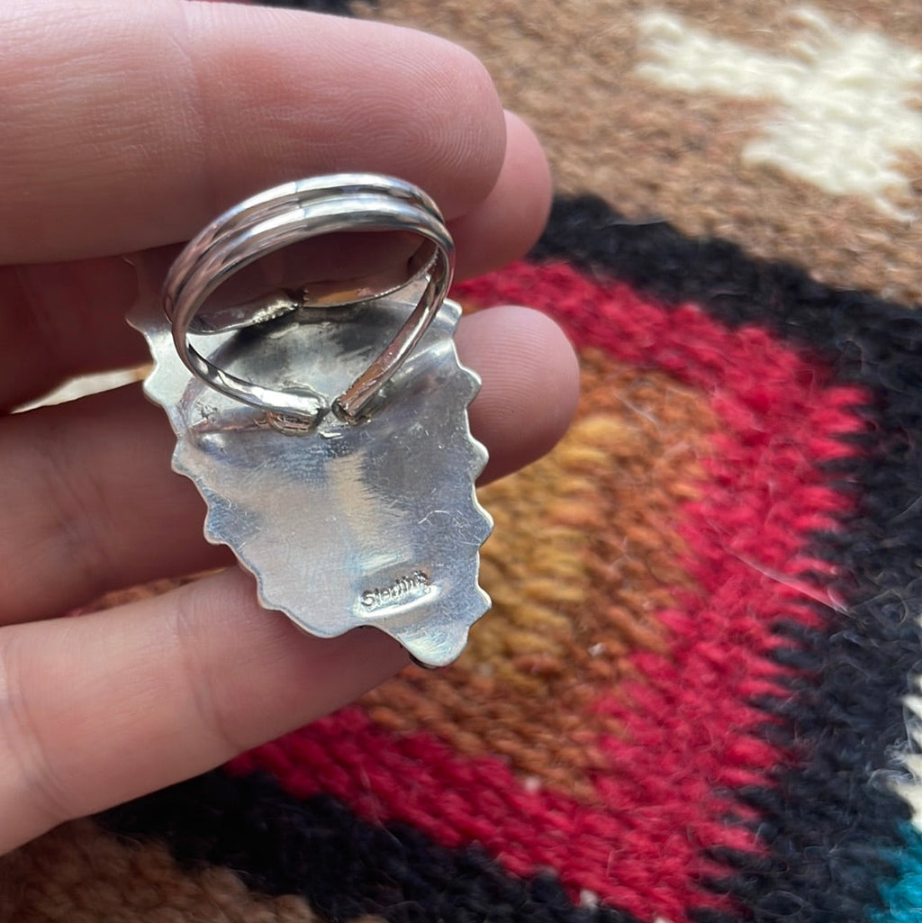 Handcrafted Sterling Silver & White Buffalo Cluster Ring