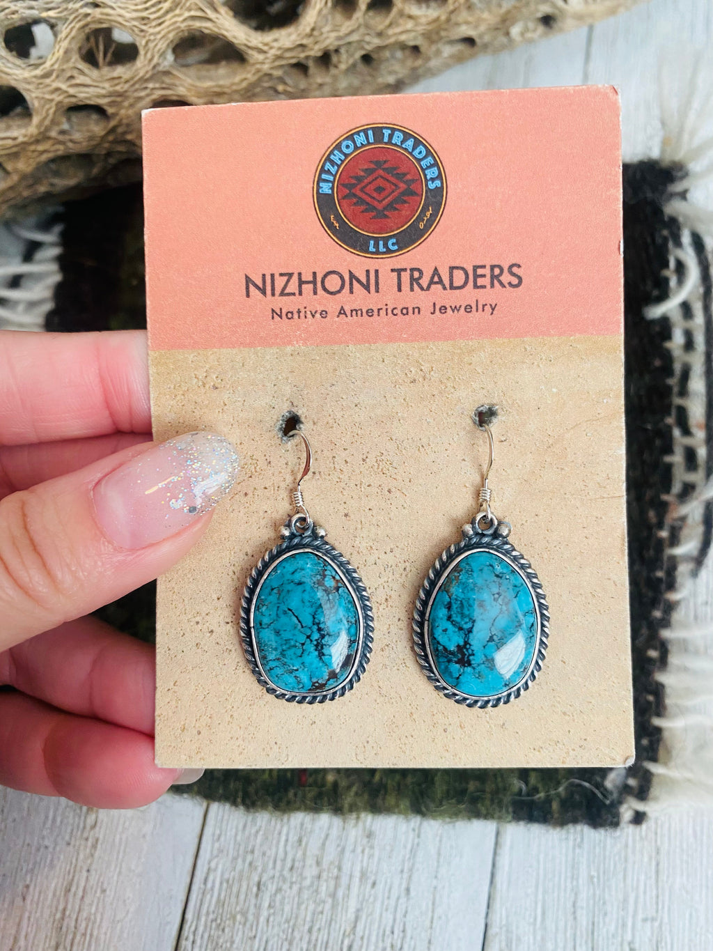 Handcrafted Turquoise & Sterling Silver Dangle Earrings