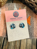 Handcrafted Mini Cowboy Hat Sterling Silver & Turquoise Stud Earrings