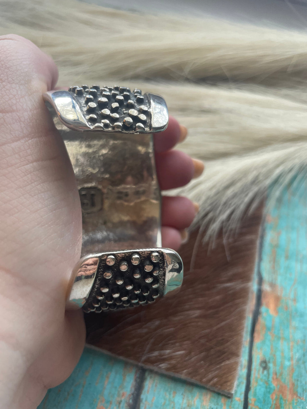 Handcrafted Sterling Silver Cuff Bracelet Signed