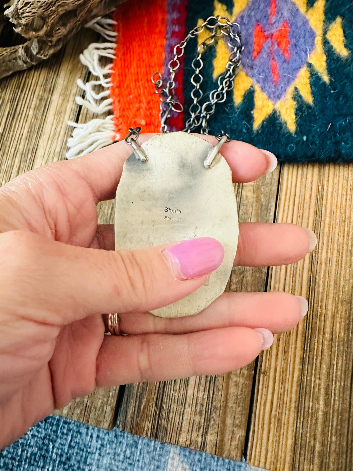 Handcrafted Sterling Silver & Kingman Turquoise Necklace