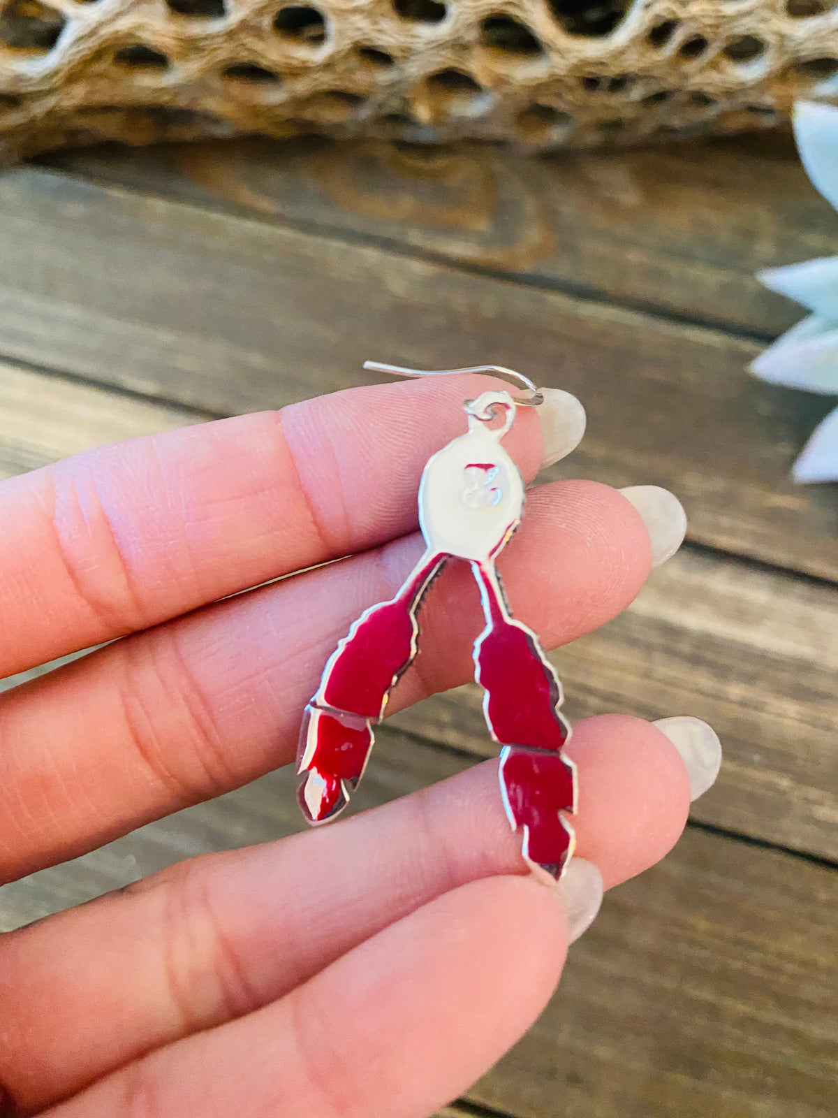 Handcrafted Sterling Silver & Turquoise Feather Dangle Earrings