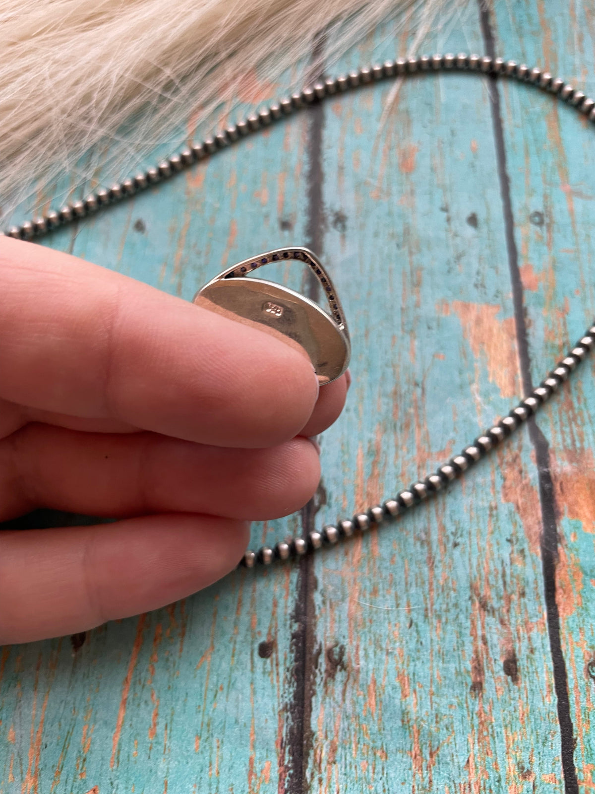 Handcrafted Sterling Silver & Turquoise Inlay Pendant