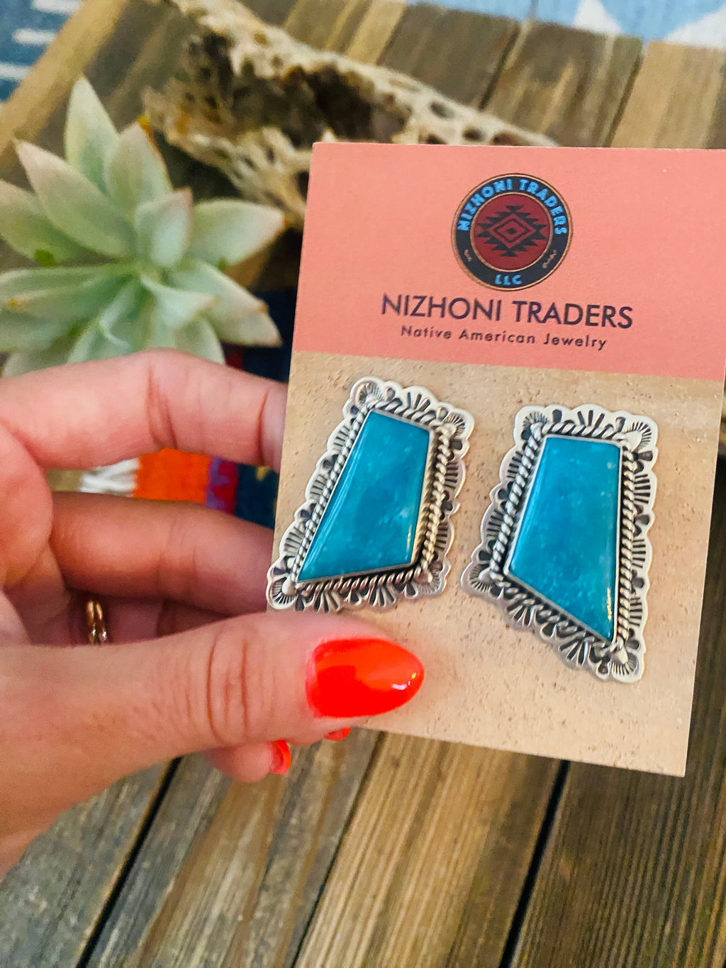 Handcrafted Sterling Silver & Turquoise Post Earrings