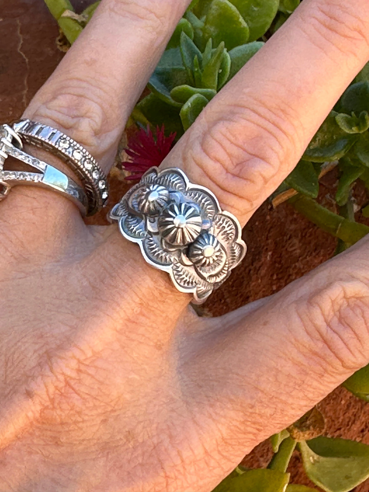 The Benny Ramone Sterling Flower Cigar Band Ring