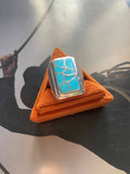 Handcrafted Sterling Silver & Turquoise Inlay Ring size 9.5