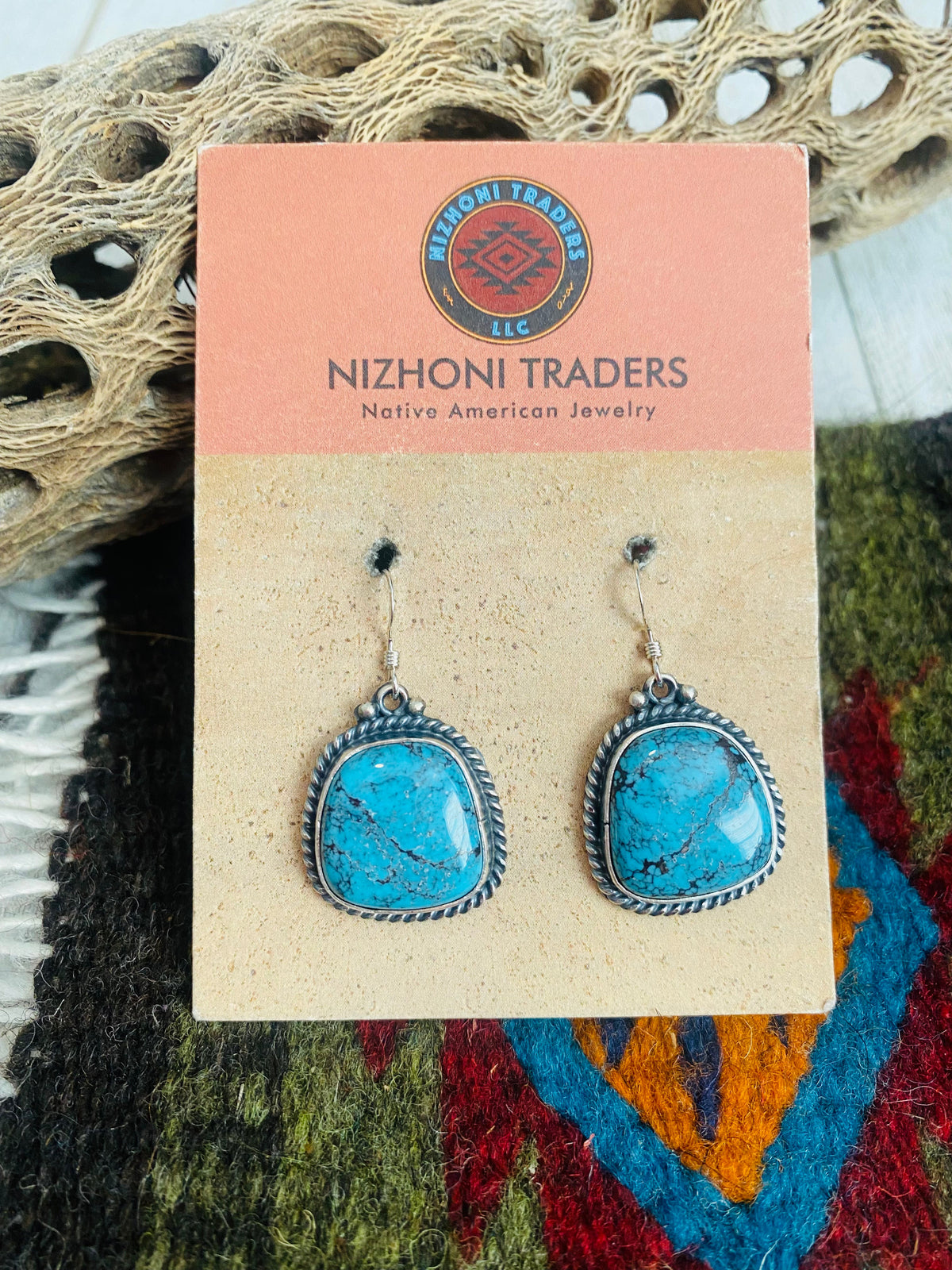 Handcrafted Turquoise & Sterling Silver Dangle Earrings
