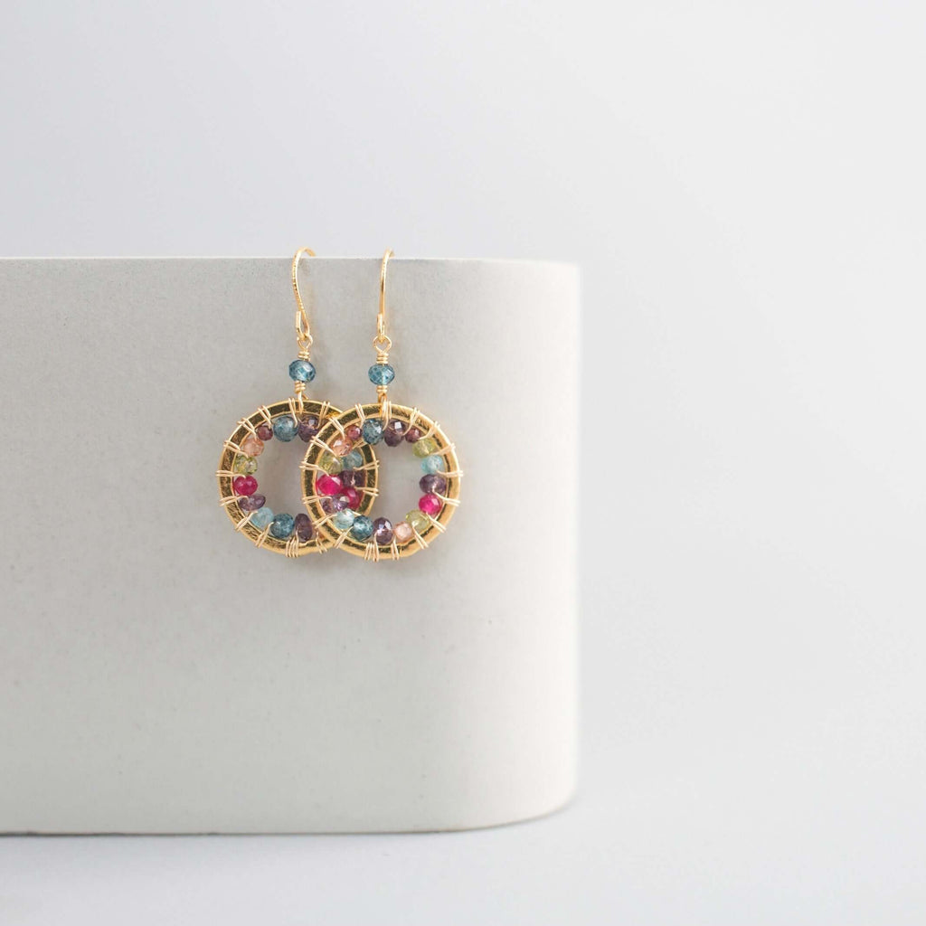 Rainbow Halo Mini Earrings