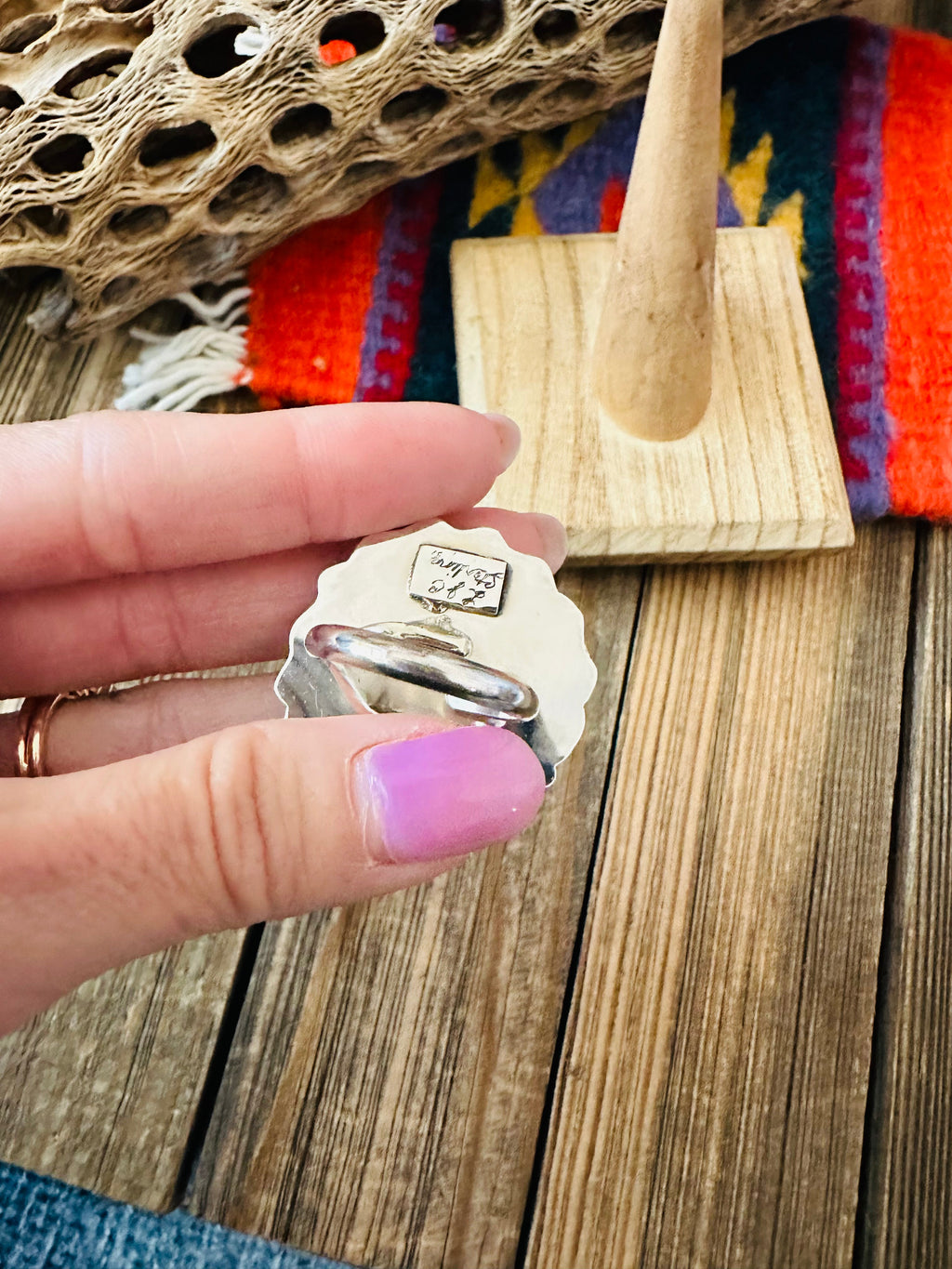 Handcrafted Sterling Silver And White Buffalo Cluster Adjustable Ring