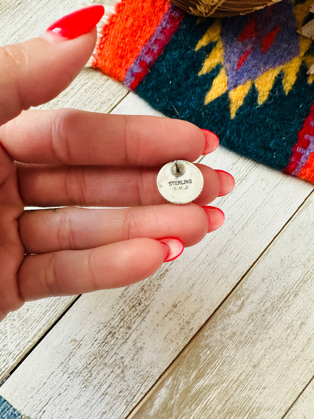 Handcrafted Queen Pink Conch Shell & Sterling Silver Stud Earrings