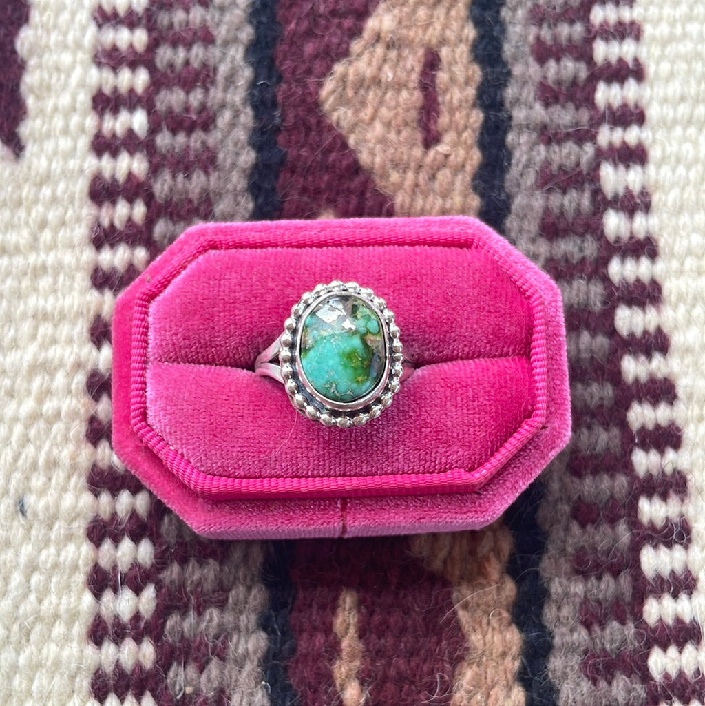“The Taylor” Handcrafted Turquoise Sterling Silver Ring Size 10