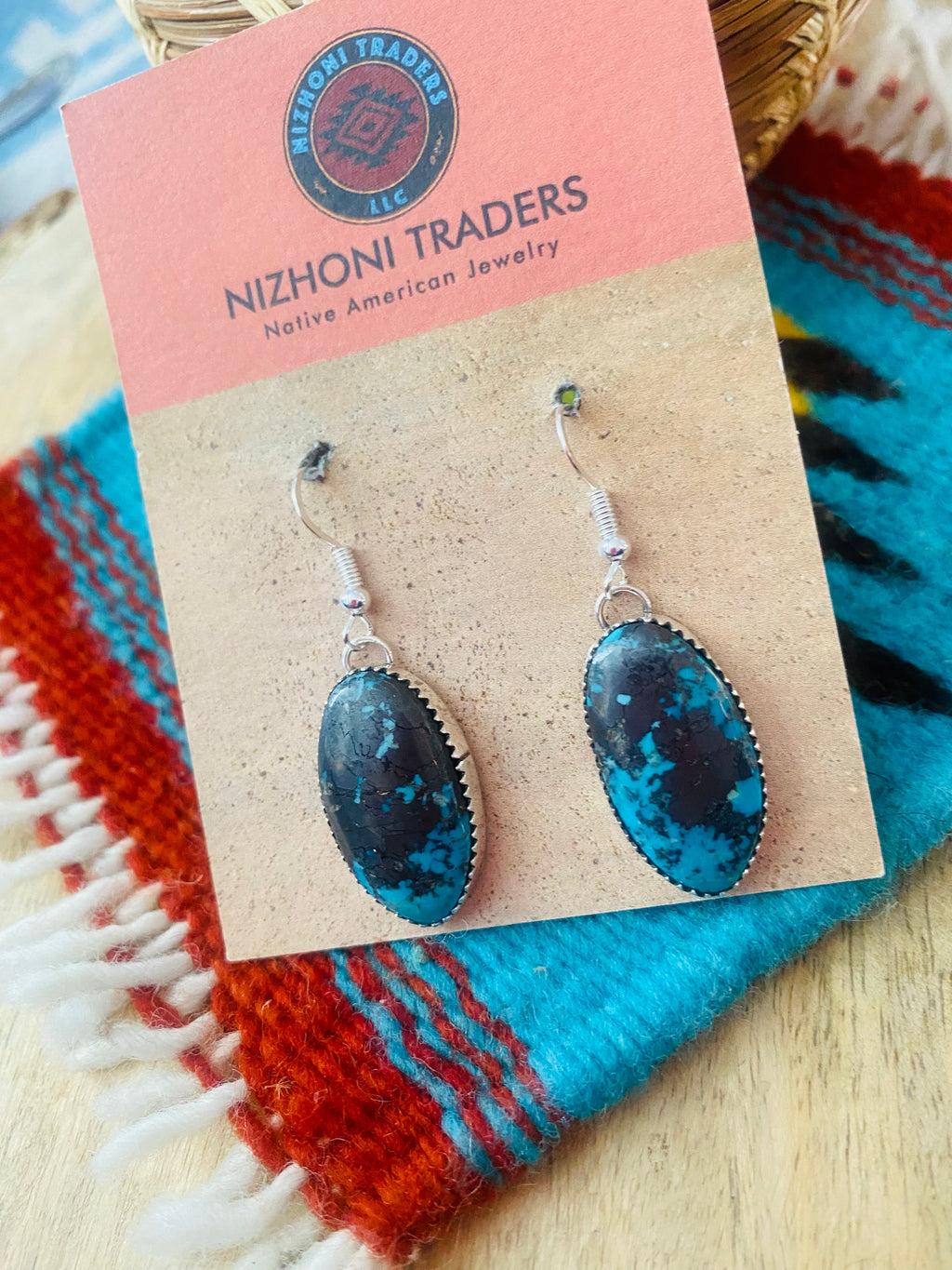 Handcrafted Turquoise & Sterling Silver Dangle Earrings