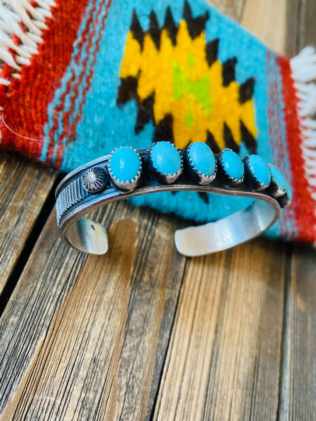 Handcrafted Turquoise & Sterling Silver Cuff Bracelet /