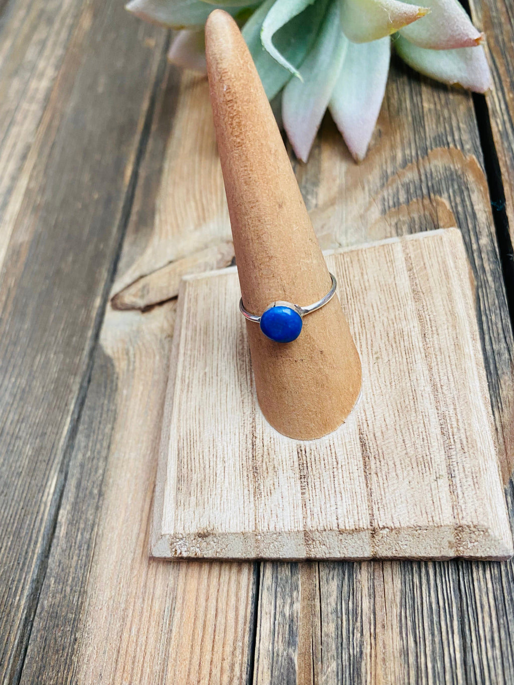 Handcrafted Denim Lapis & Sterling Silver Ring