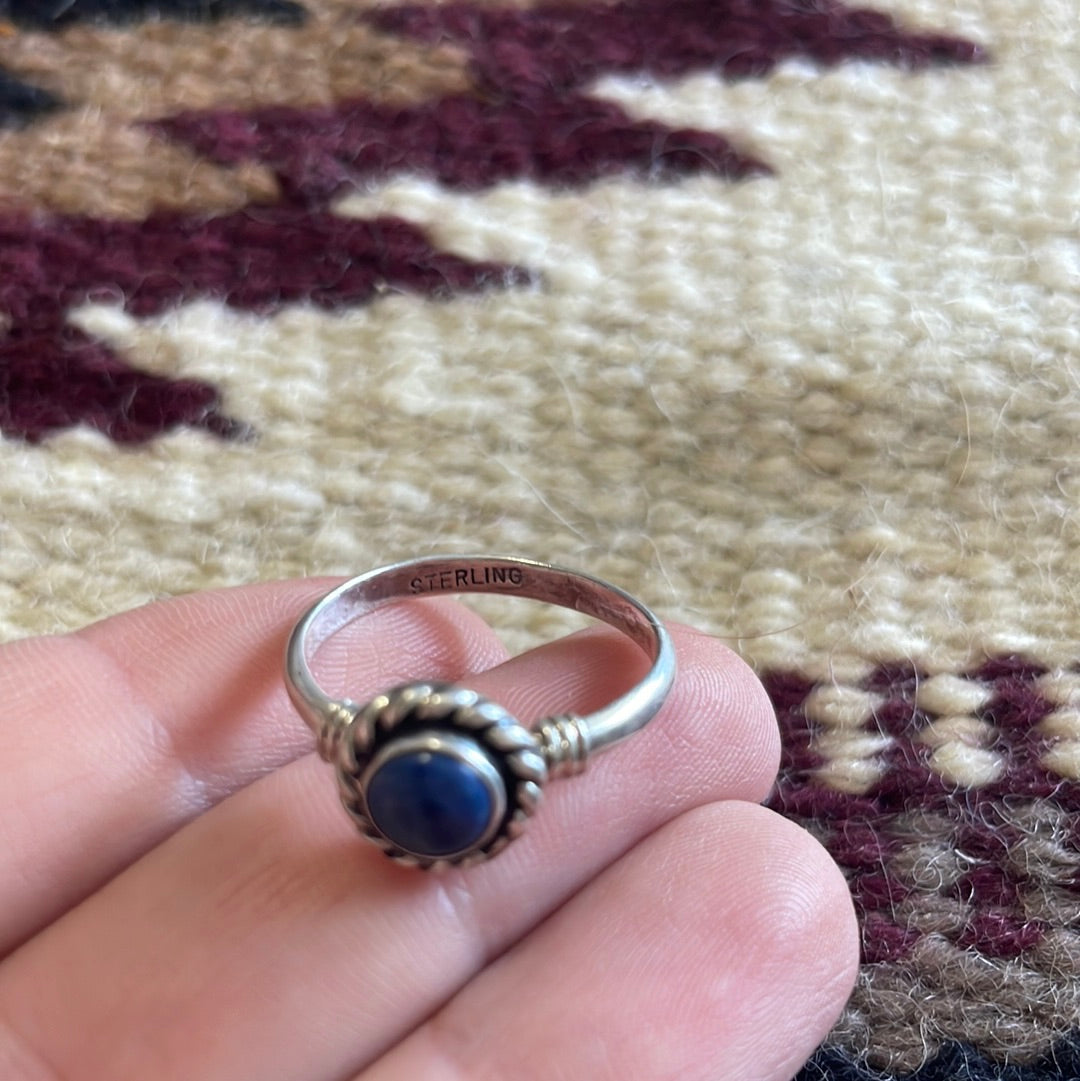 Handcrafted Lapis & Sterling Silver Twist Ring