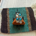 Handcrafted Sterling Silver & Turquoise Flower Ring Size 9