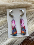 Pink Dream Mohave & Sterling Silver Moon Slab Dangles