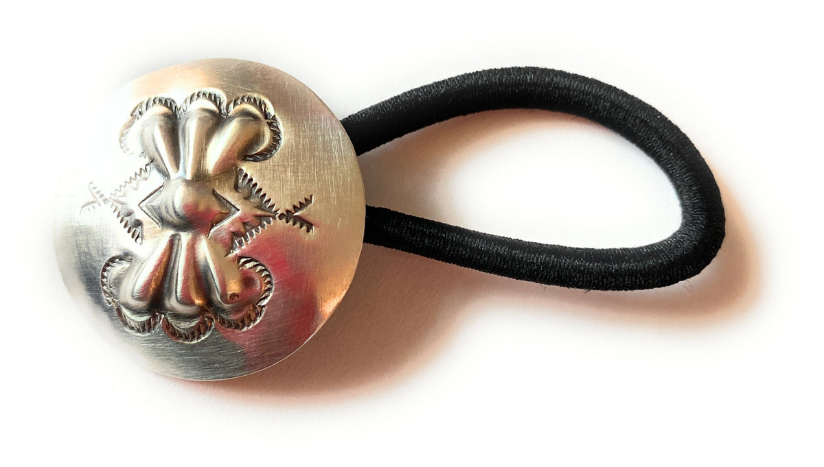 Handcrafted Sterling Silver Hand Stamped Hair Tie