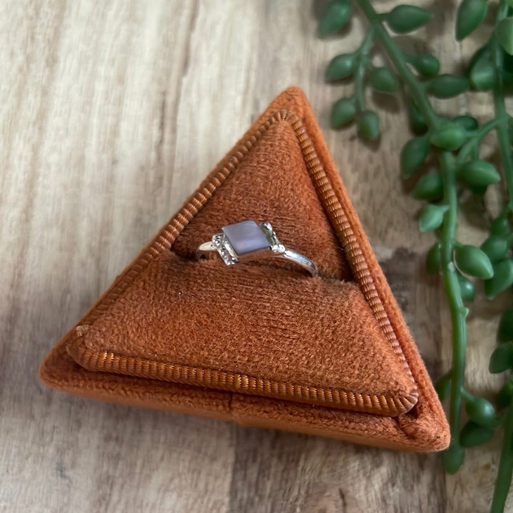 The Mini Handcrafted Agate  & Sterling Silver Single Stone Ring