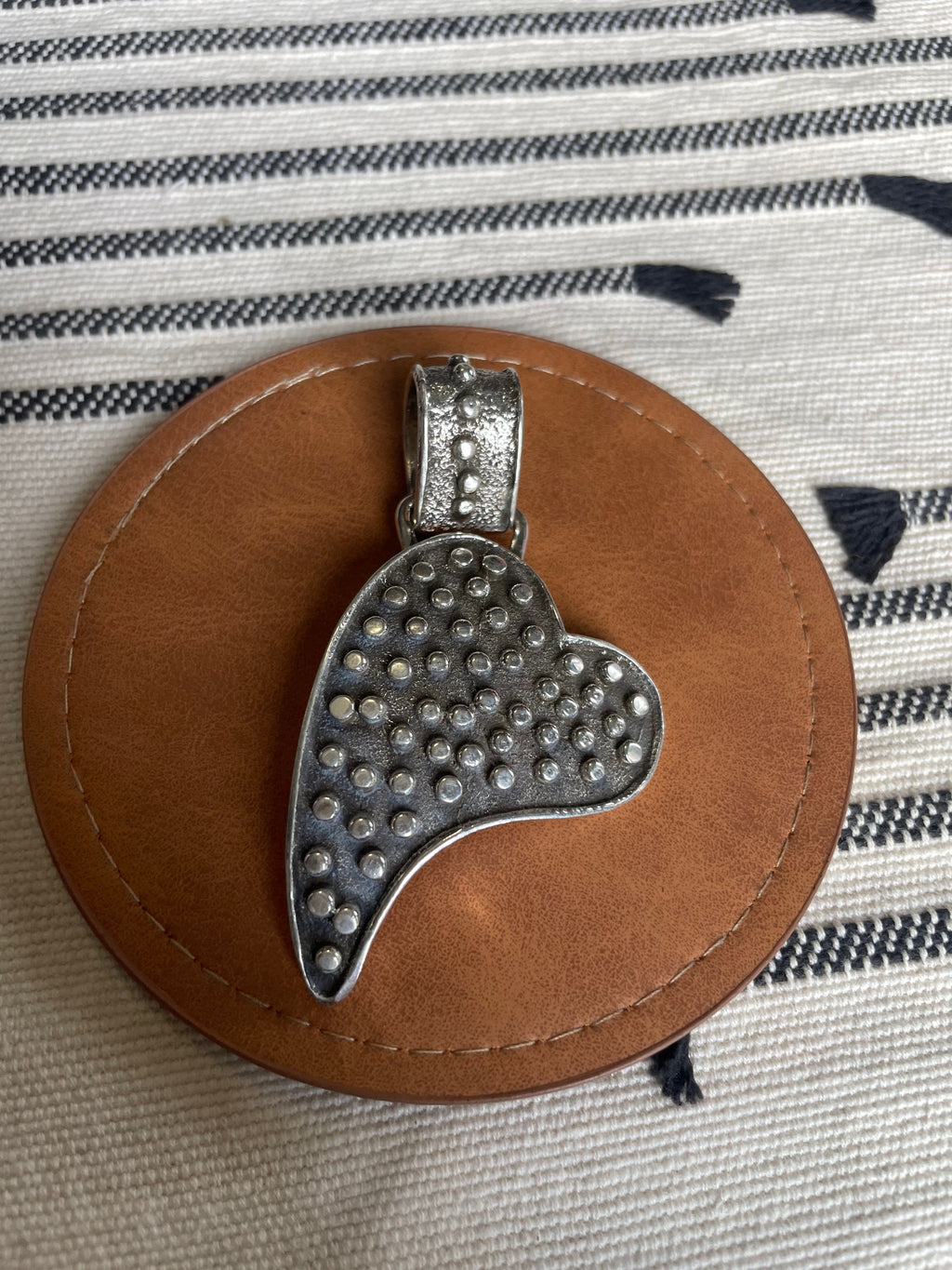 Handcrafted Sterling Silver Heart Pendant Signed