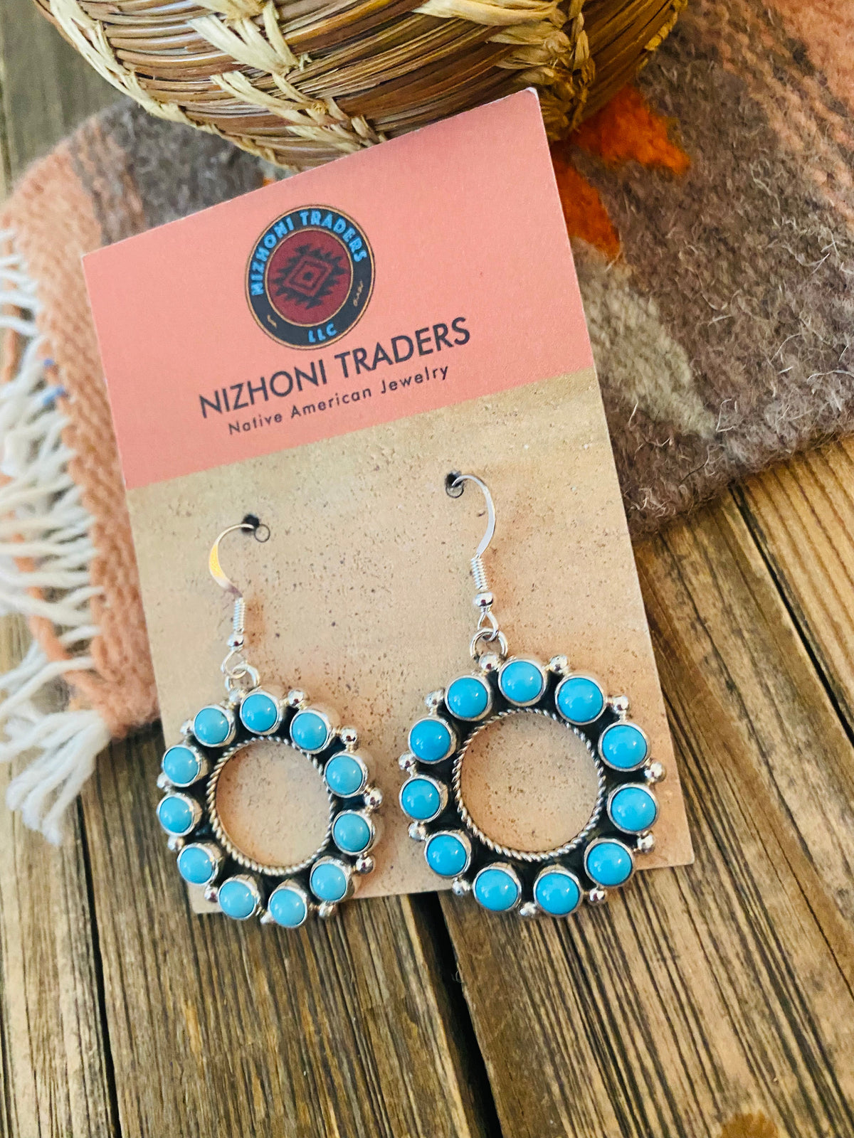 Handcrafted Sleeping Beauty Turquoise & Sterling Silver Dangle Earrings