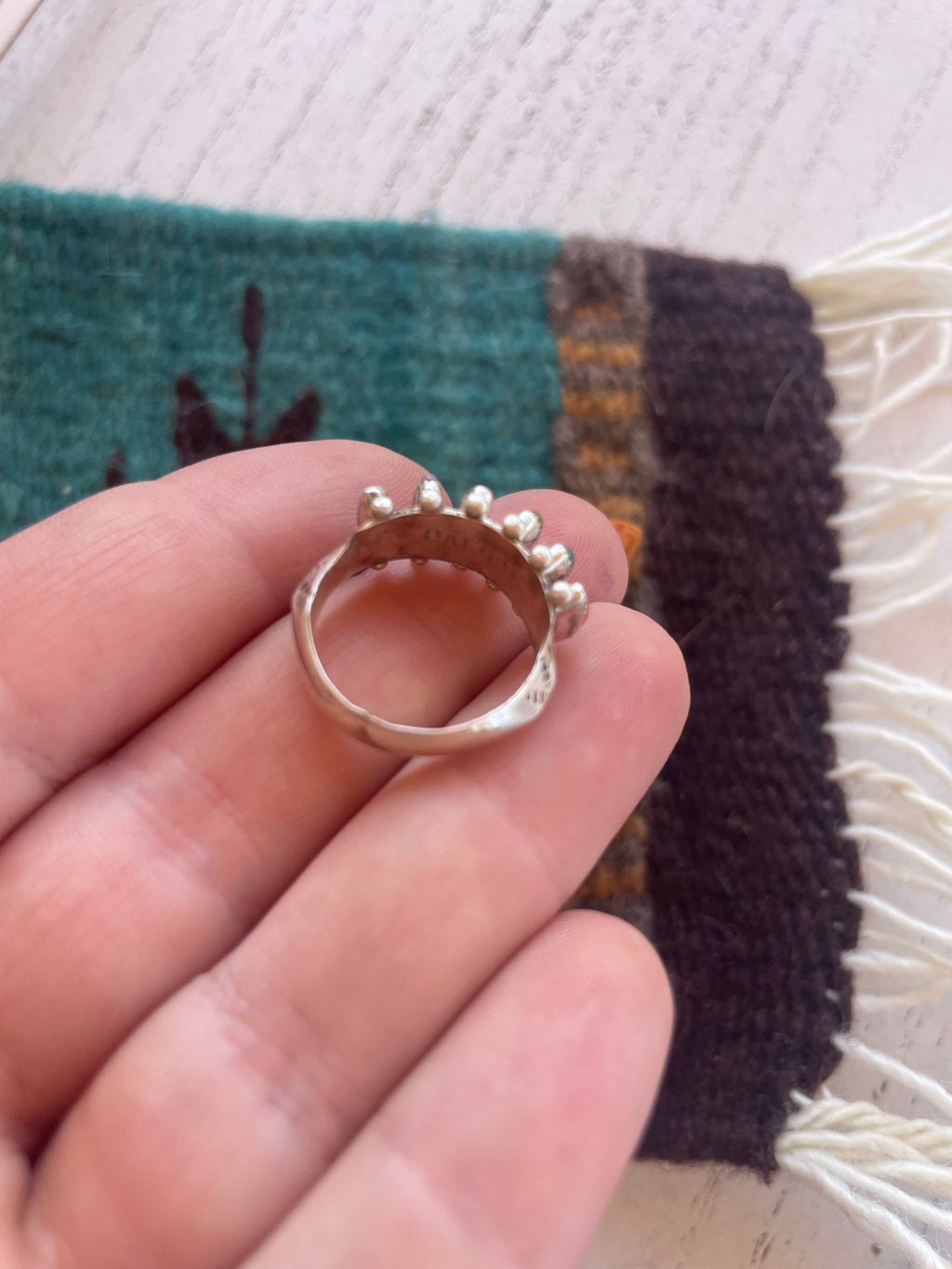 Handcrafted Sterling Silver Multi Colored 6 Stone Ring