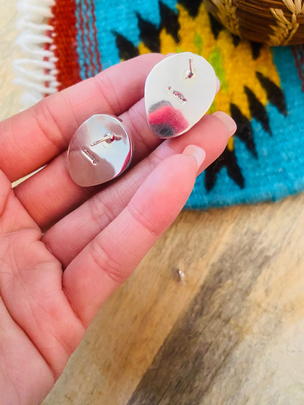 Handcrafted Turquoise & Sterling Silver Stud Earrings