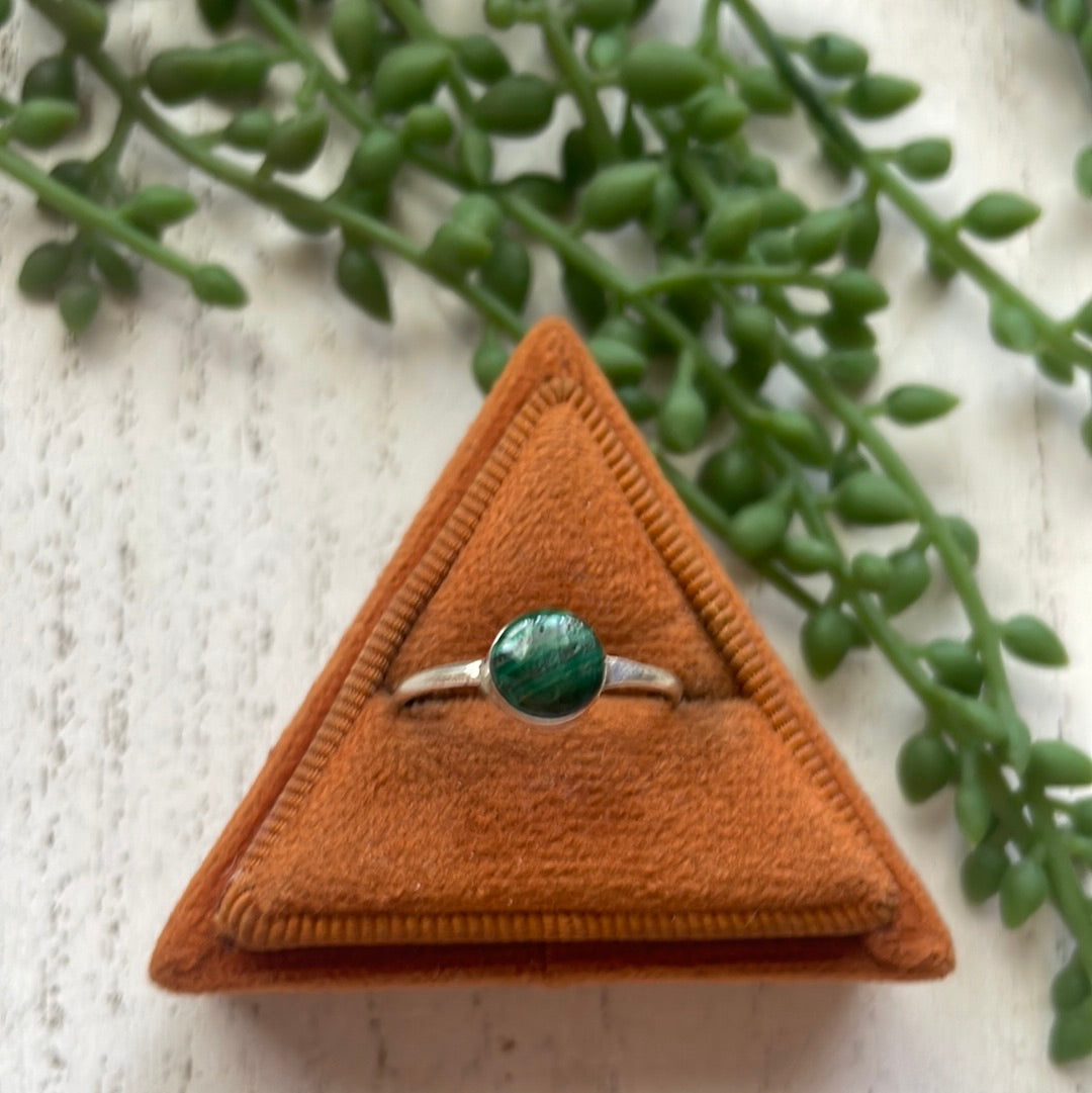 Handcrafted Sterling Silver & Malachite Mini Ring