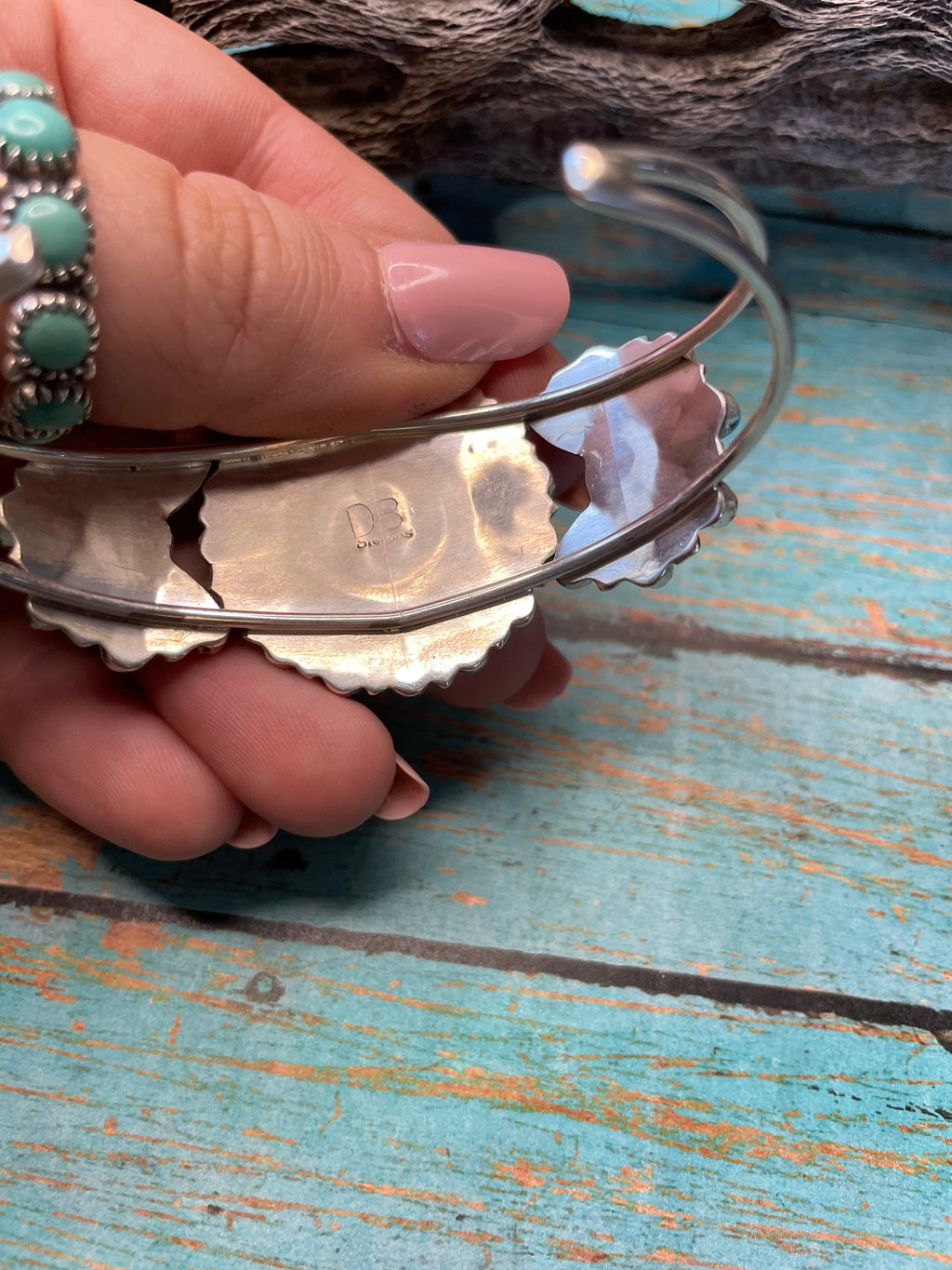 Handcrafted Multi Stone Spice And Sterling Silver Cluster Bracelet Cuff