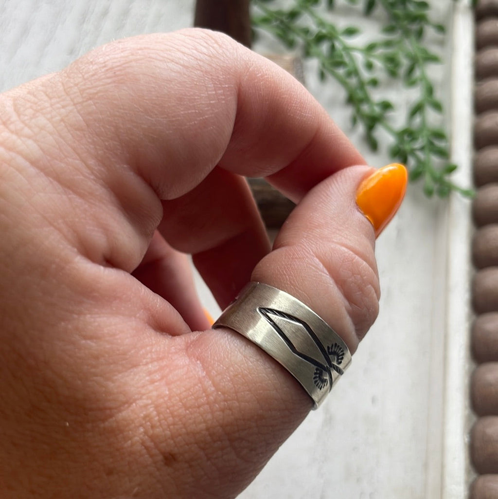 Handcrafted Sterling Silver Hand-stamped Ring Band