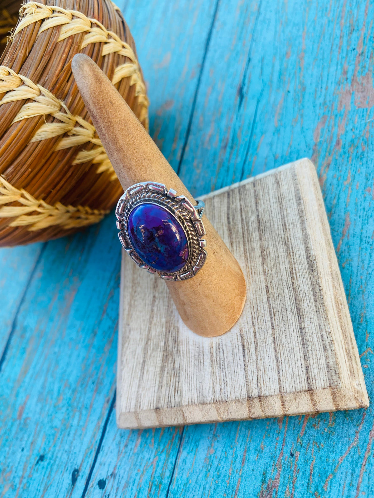 Handcrafted Purple Mojave & Sterling Silver Ring