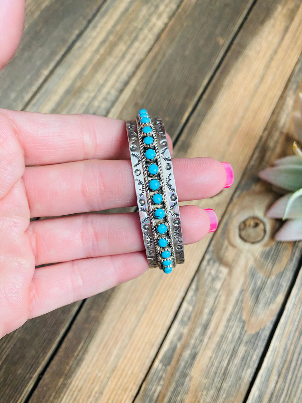 Handcrafted Turquoise & Sterling Silver Cuff Bracelet