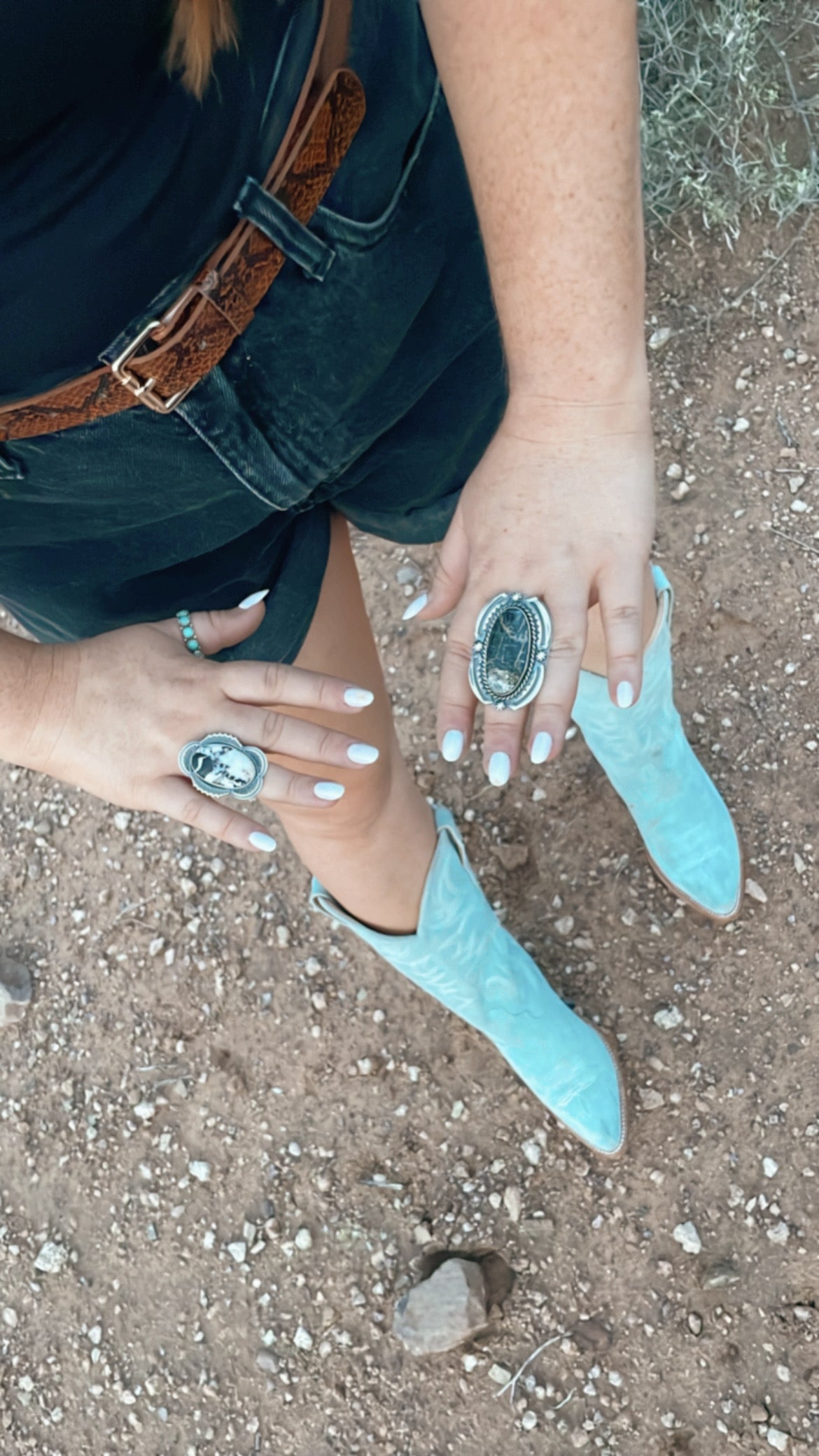 Handcrafted Sterling Silver And White Buffalo Adjustable Ring
