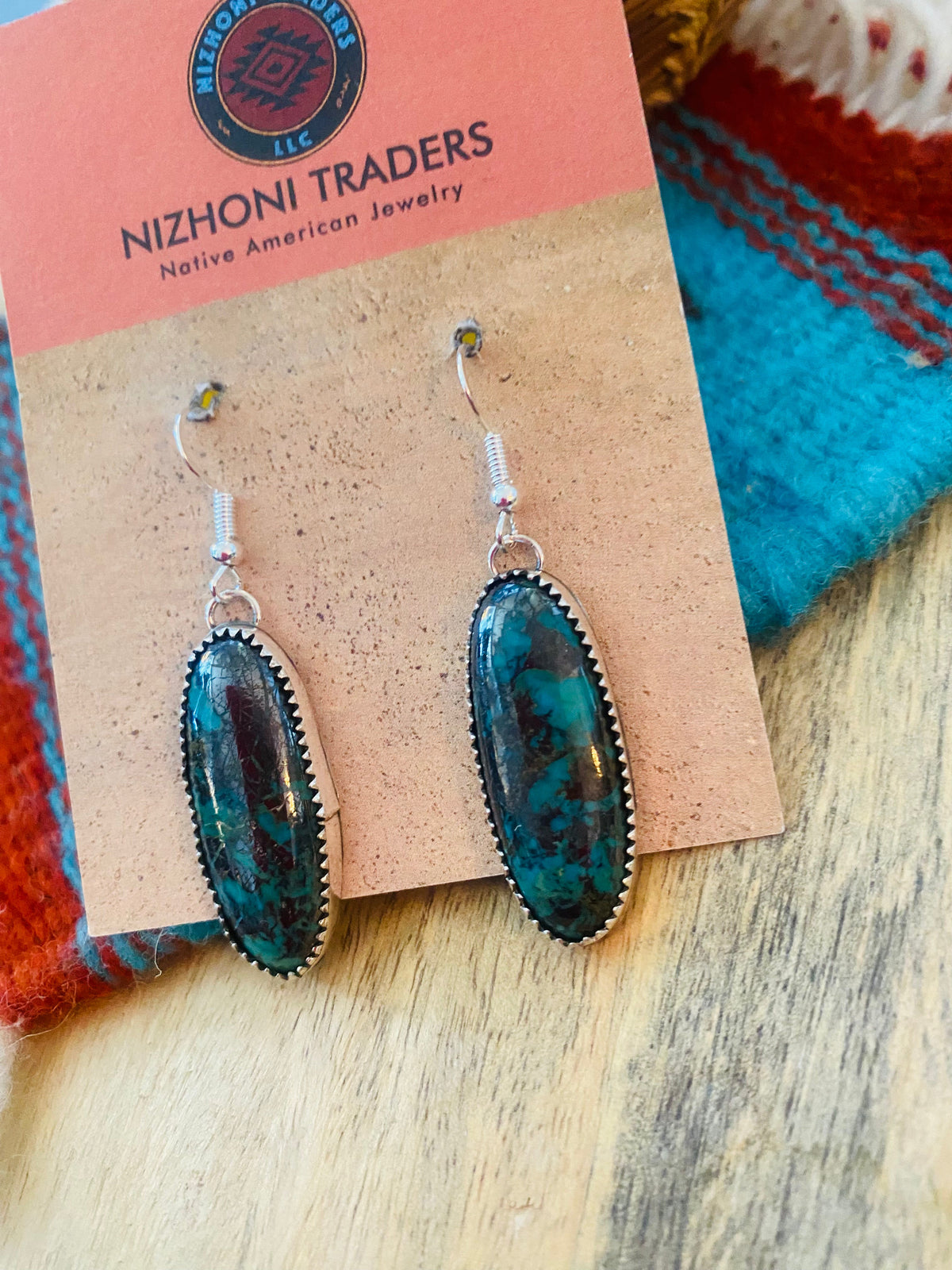Handcrafted Turquoise & Sterling Silver Dangle Earrings