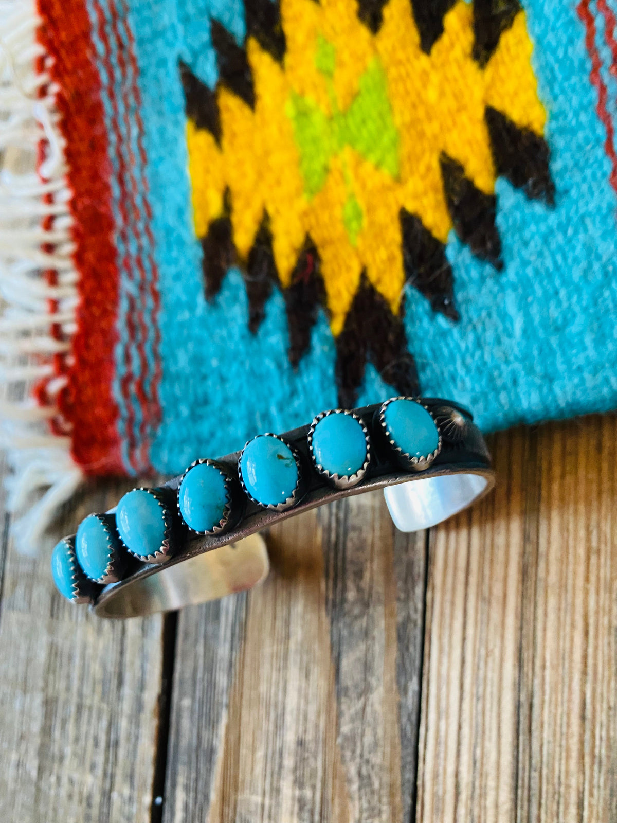 Handcrafted Turquoise & Sterling Silver Cuff Bracelet /
