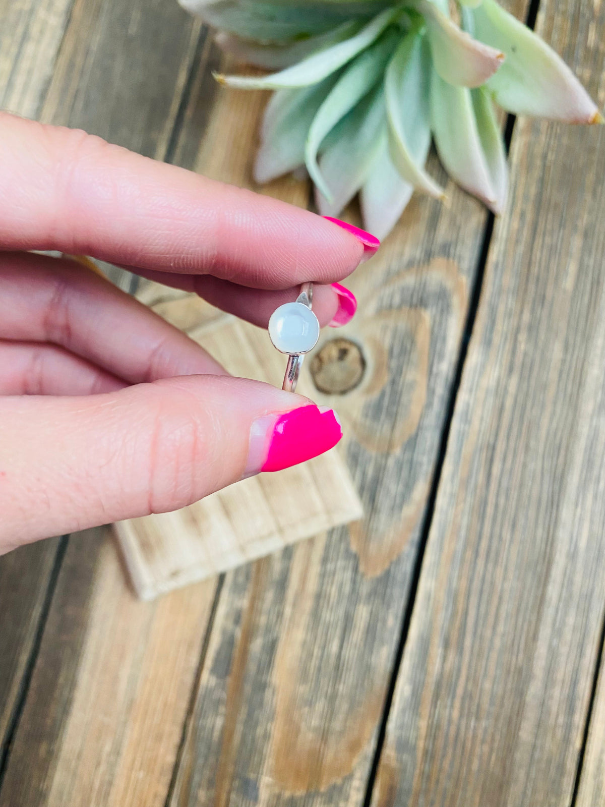 Handcrafted Mother of Pearl & Sterling Silver Ring