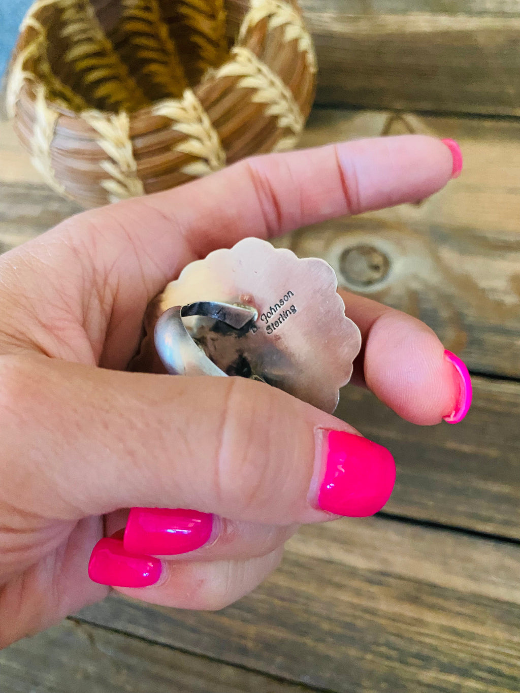 Handcrafted Sterling Silver And White Buffalo Cluster Adjustable Ring