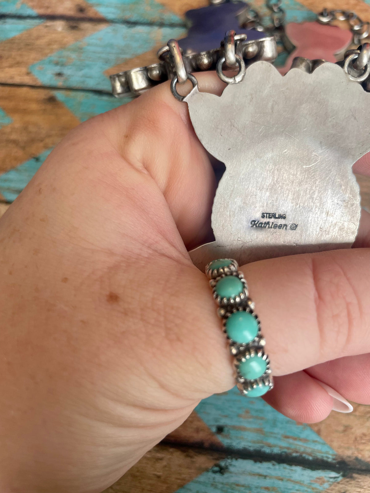 Handcrafted Sterling Silver White Buffalo Necklace & Earring Set