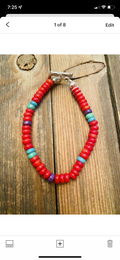Handcrafted Coral & Multi Stone Sterling Silver Beaded Bracelet
