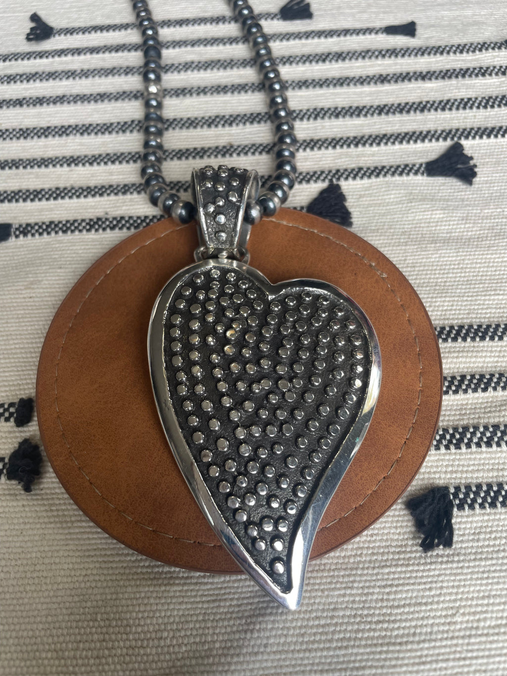 Handcrafted Sterling Silver Heart Pendant Signed