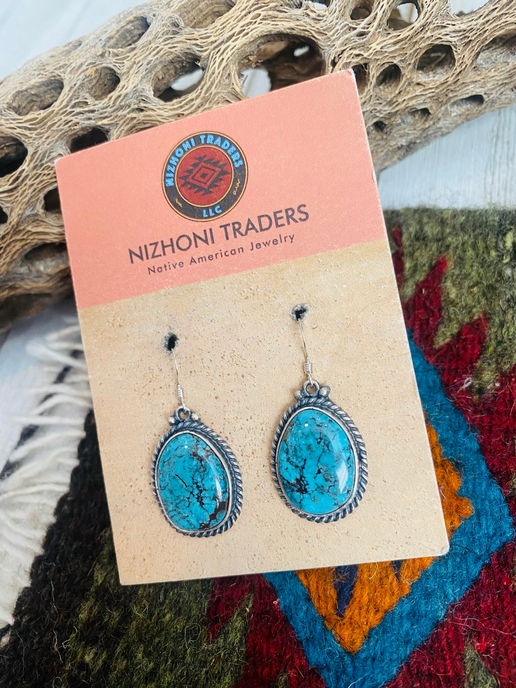 Handcrafted Turquoise & Sterling Silver Dangle Earrings